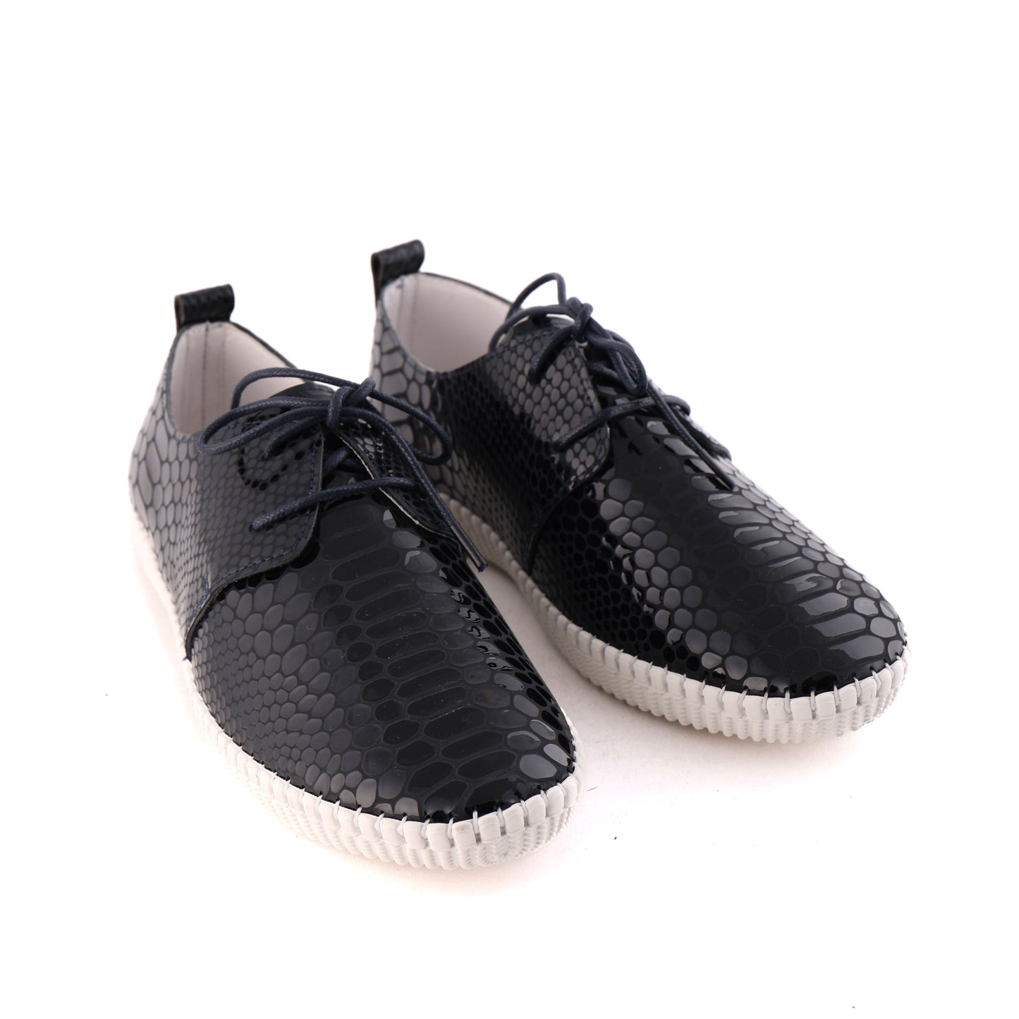 RAMSEY Navy Croc Patent