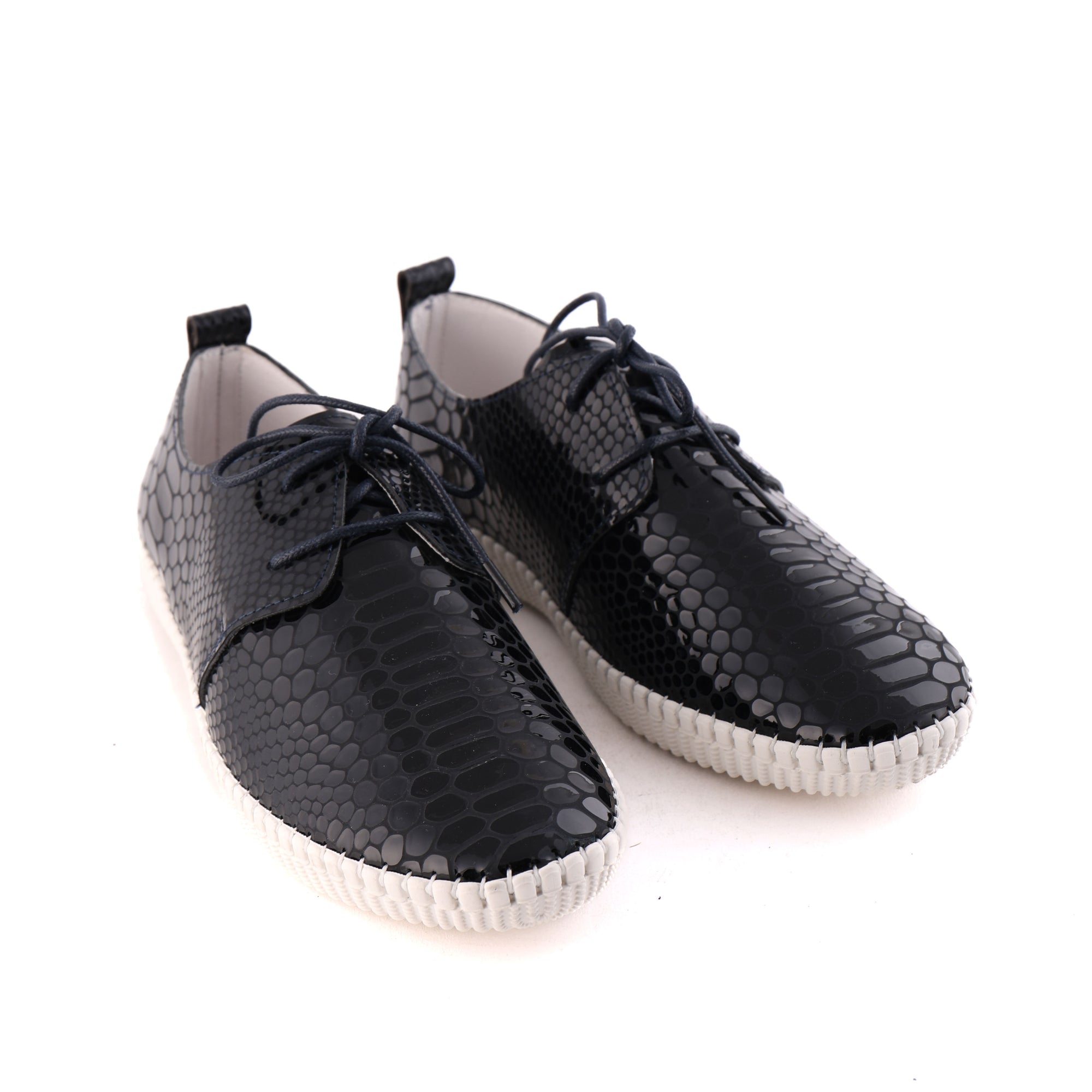 RAMSEY Navy Croc Patent