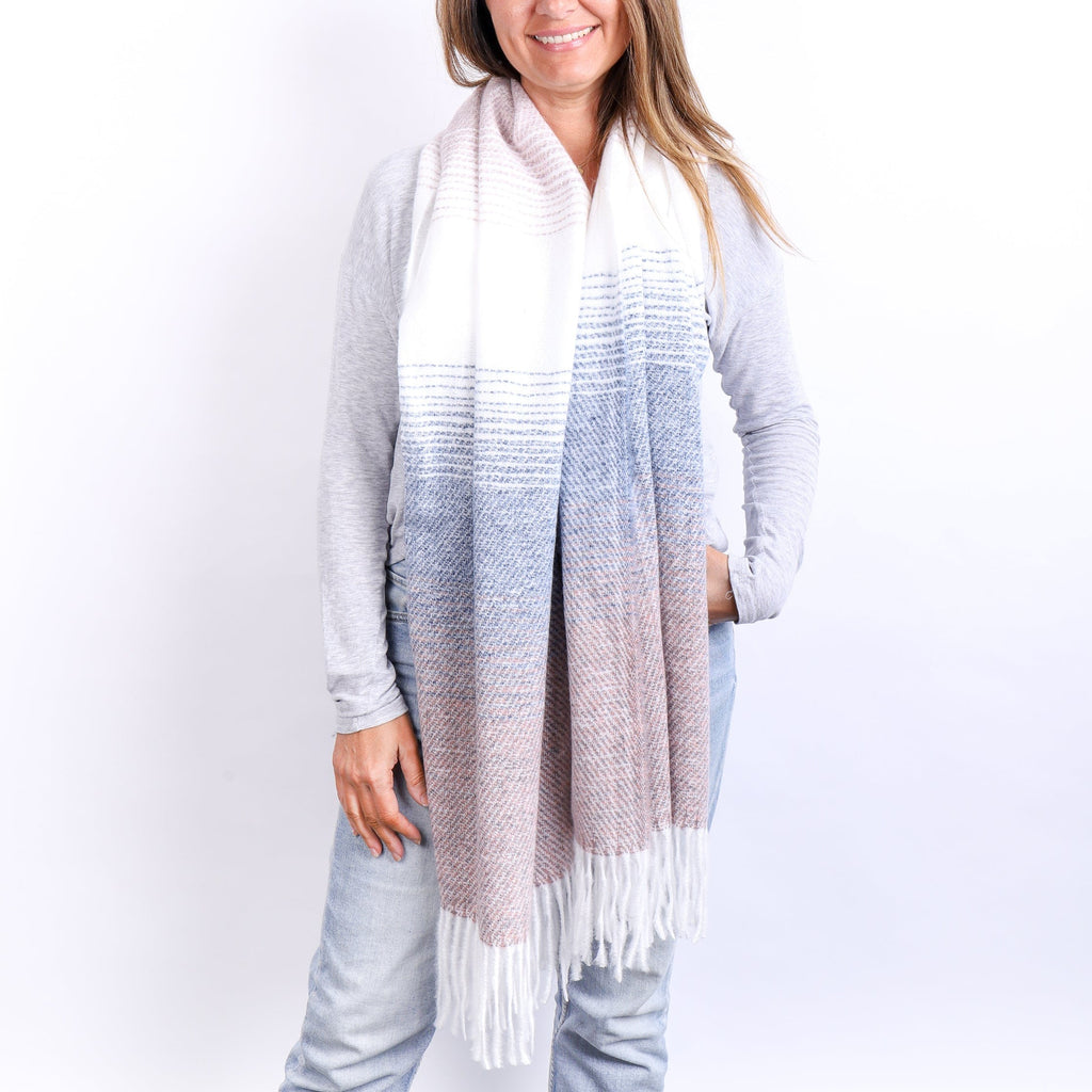 LEISURES ACCESSORIES SCARVES CLAYTON Neutral and Navy