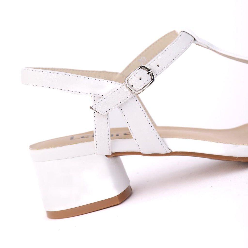 LEISURES LOW HEELED SANDALS REEDY White