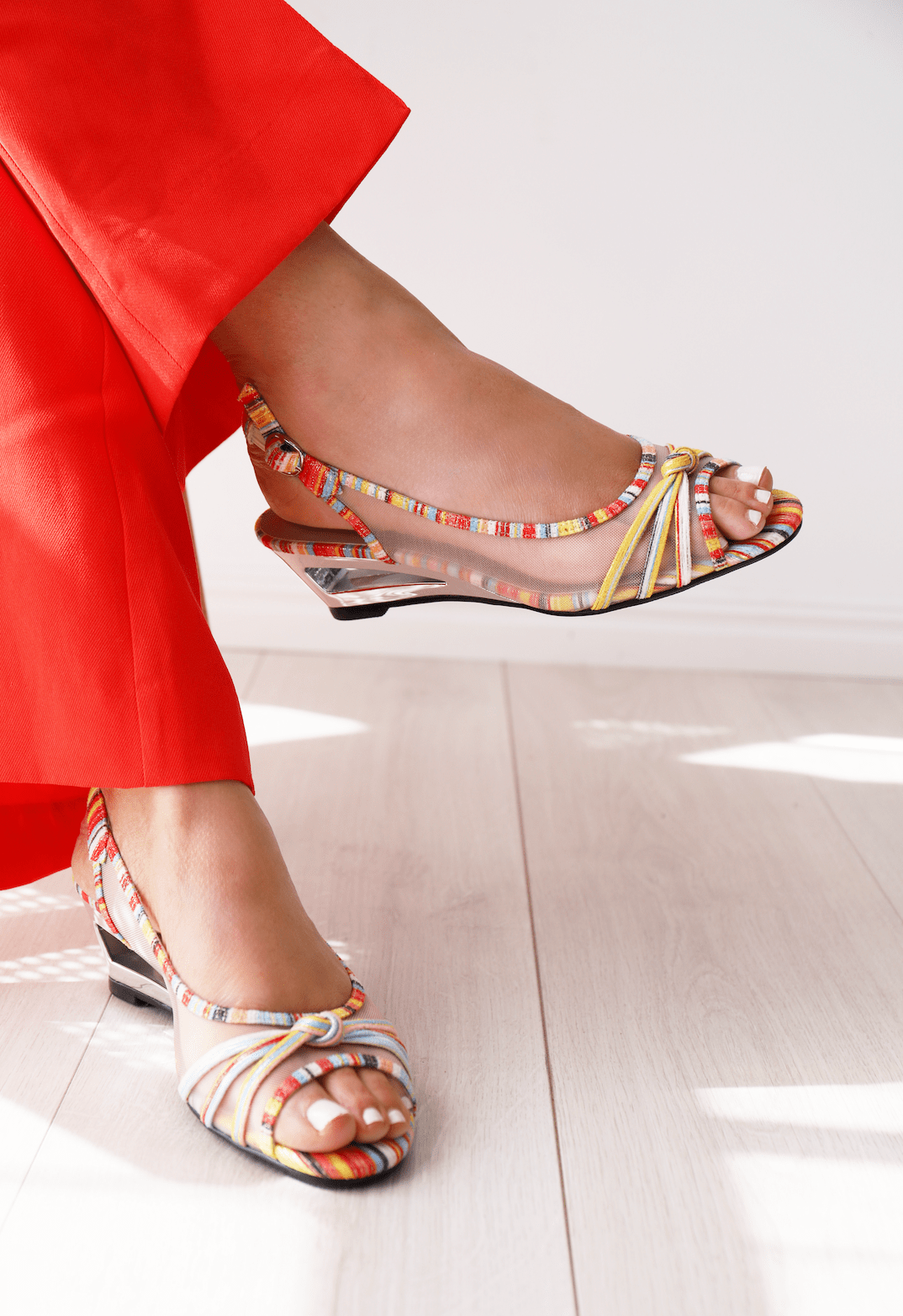 LEISURES SLING BACKS EDITH Yellow Multi