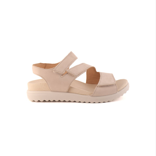 Beige sandal on a white background