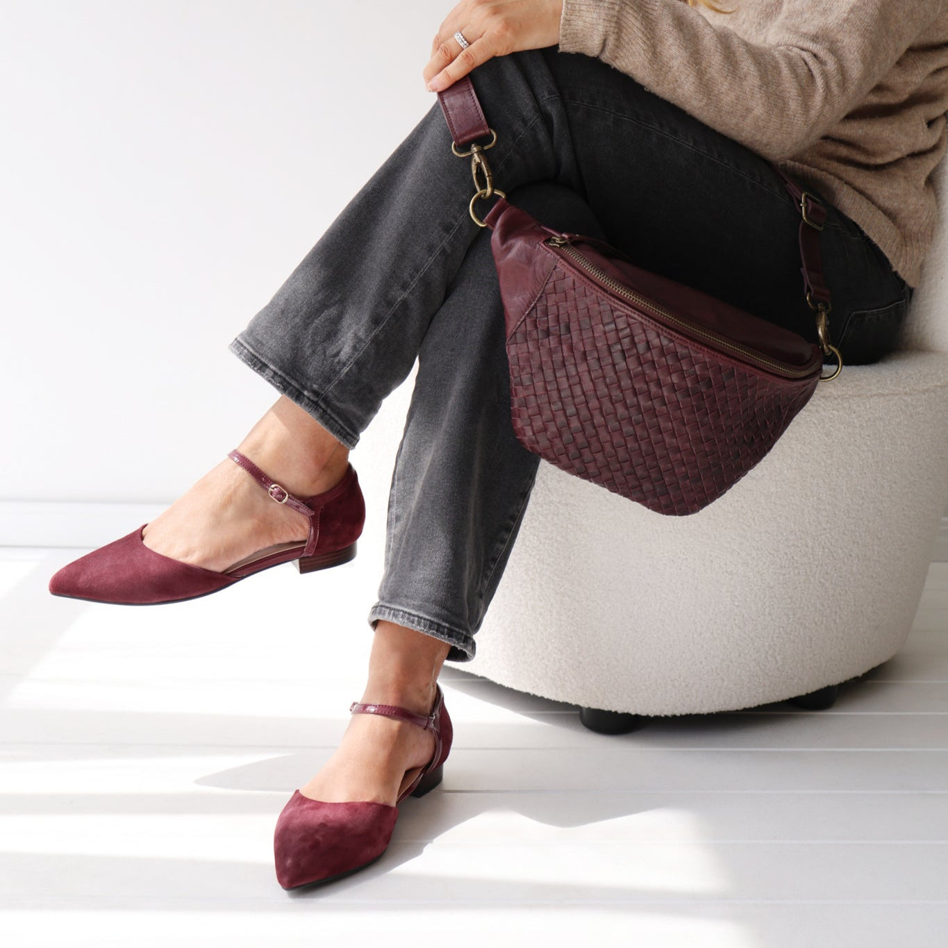 RYLEE Burgundy Suede