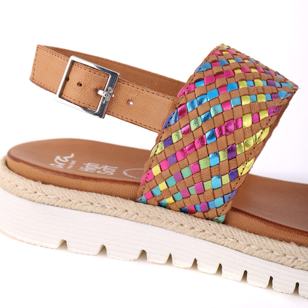 ARA FLAT SANDALS 38101 Metallic Weave