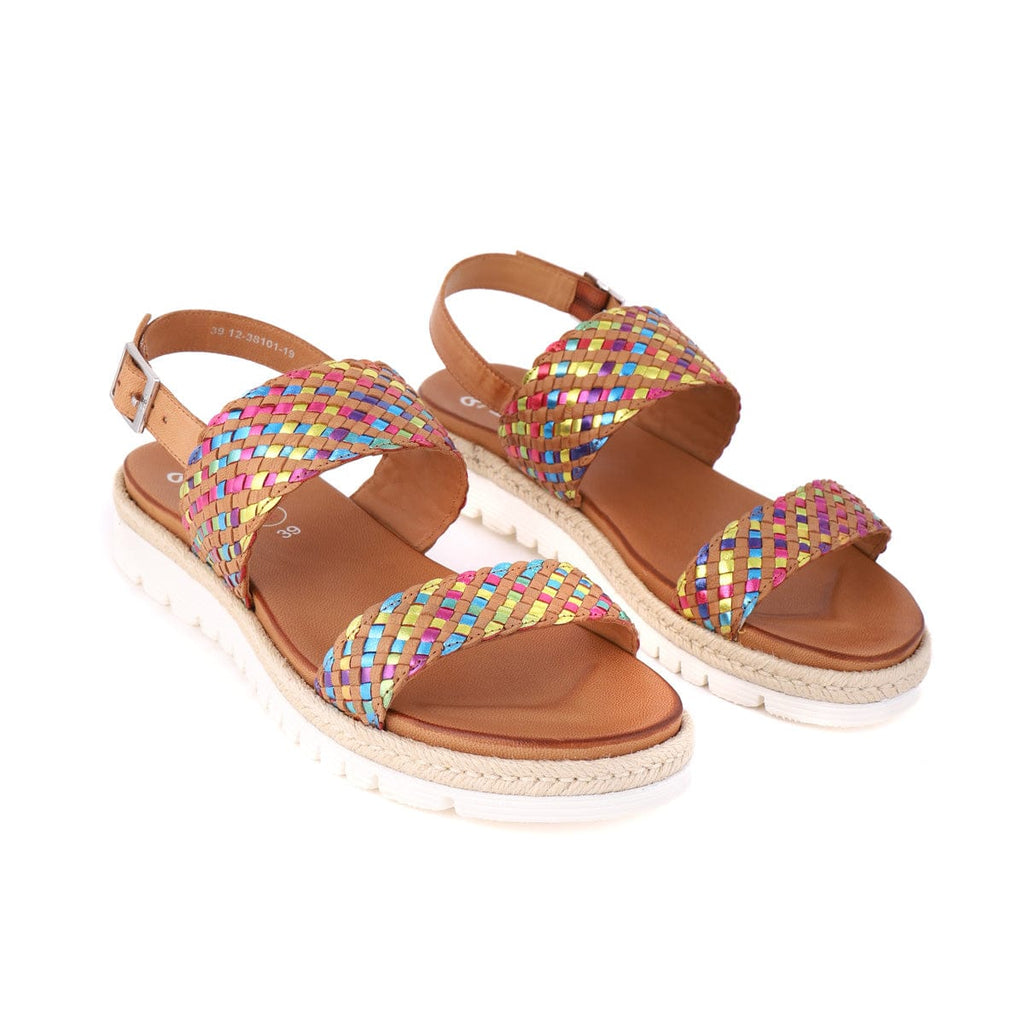 ARA FLAT SANDALS 38101 Metallic Weave