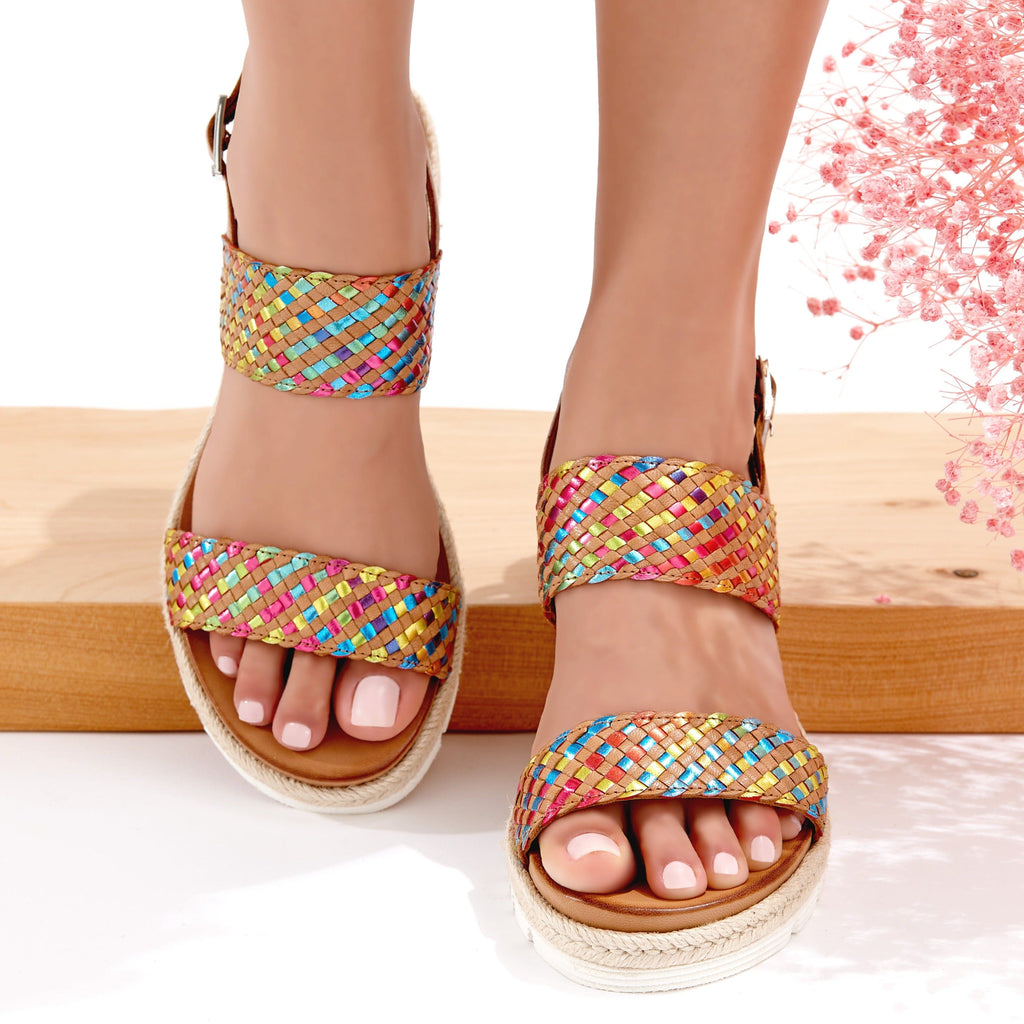 ARA FLAT SANDALS 38101 Metallic Weave