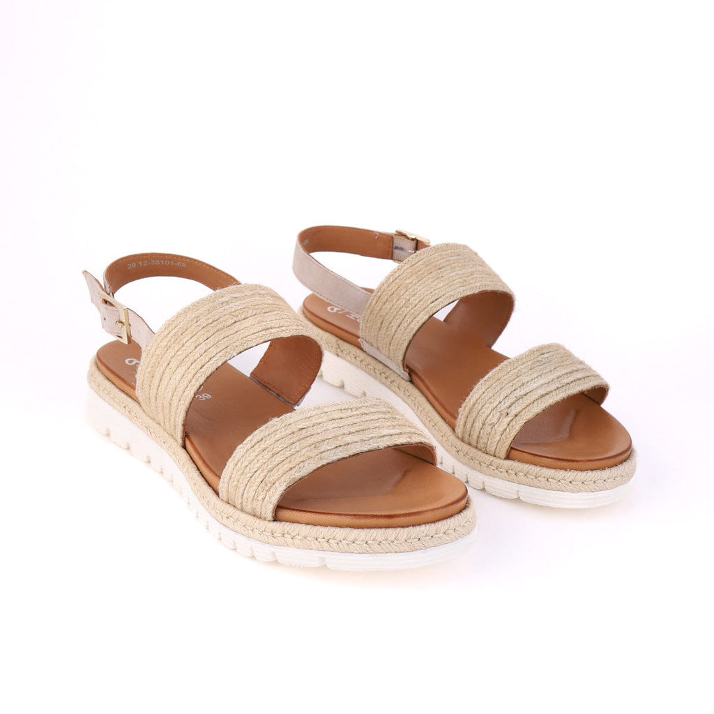 ARA FLAT SANDALS 38101 Natural Raffia