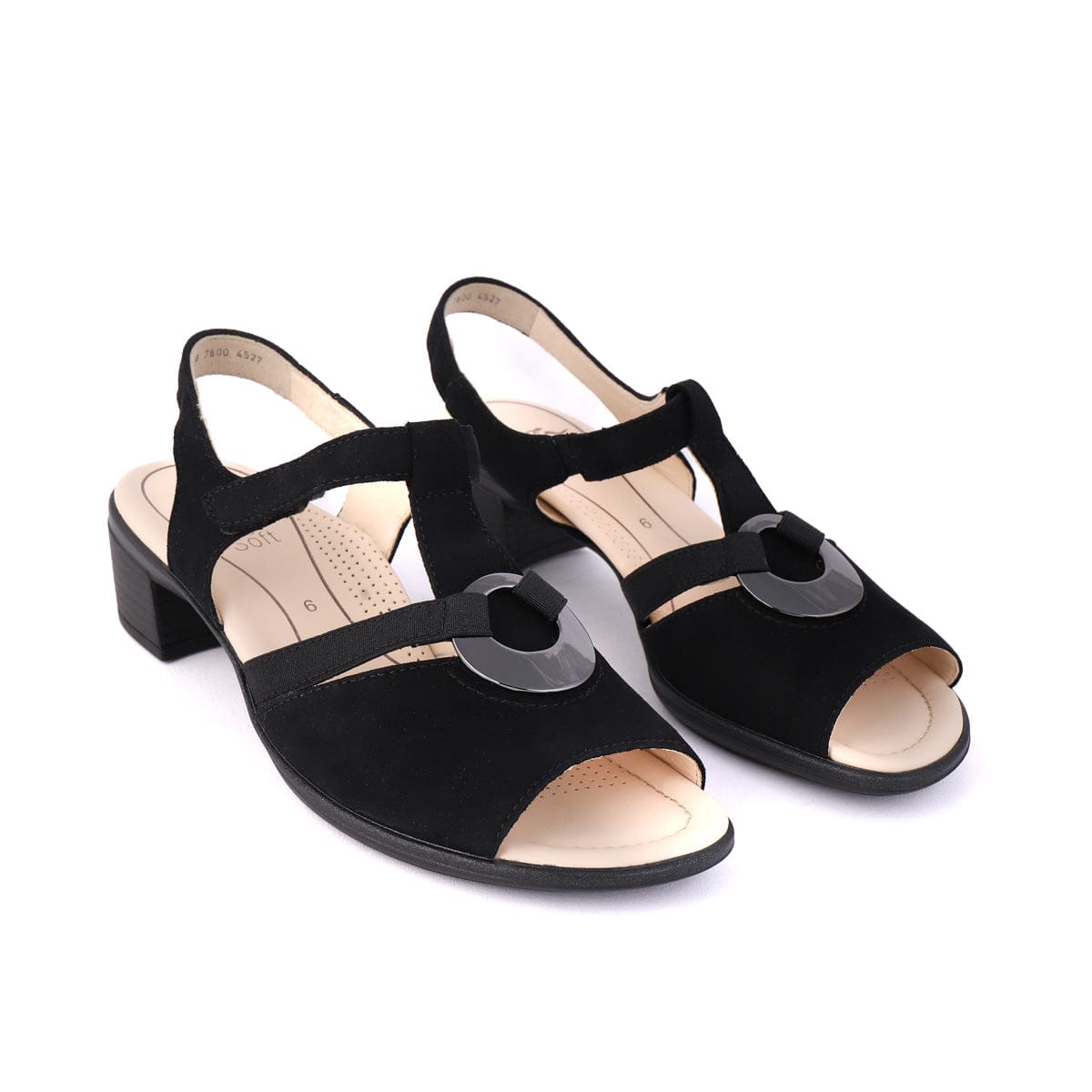 ARA LOW HEELED SANDALS 35730 Black Suede