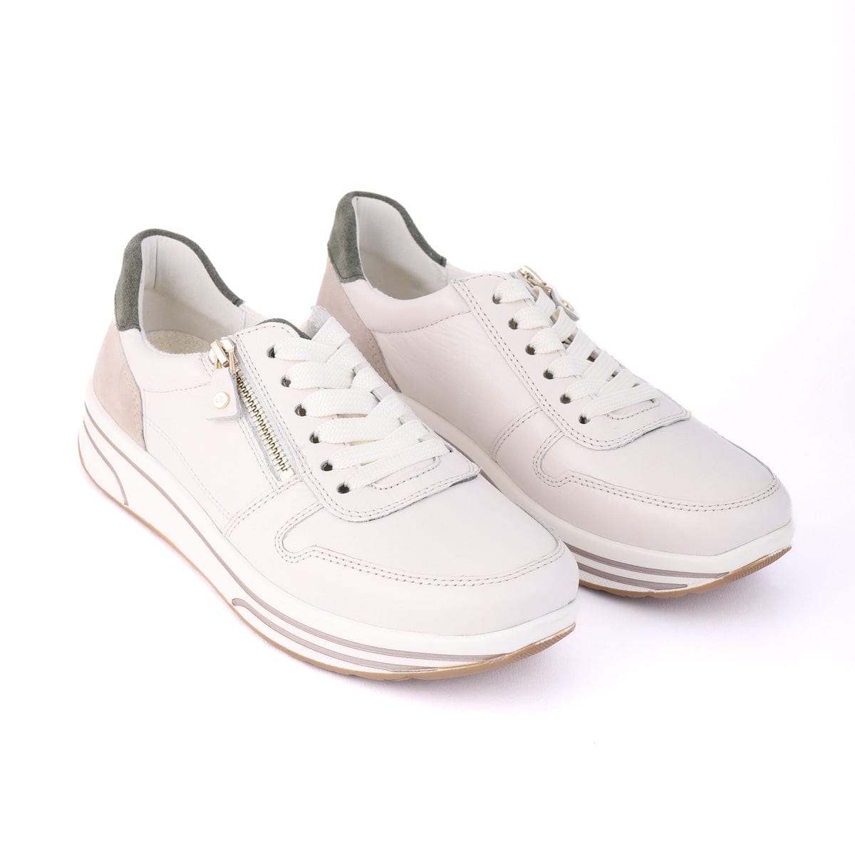 ARA SNEAKERS 32440 Cream and Green