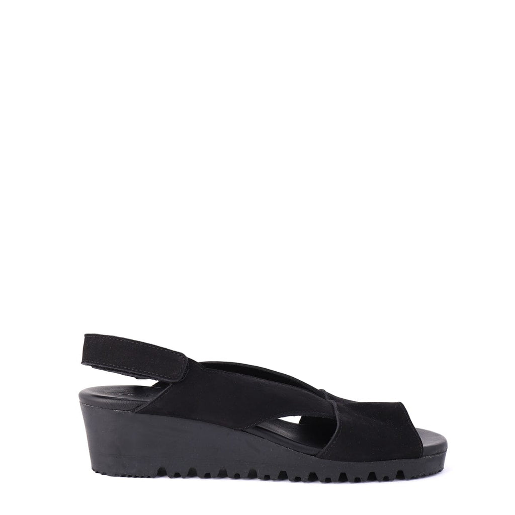 ARCHE LOW WEDGE SANDALS BALLYA Black Nubuck