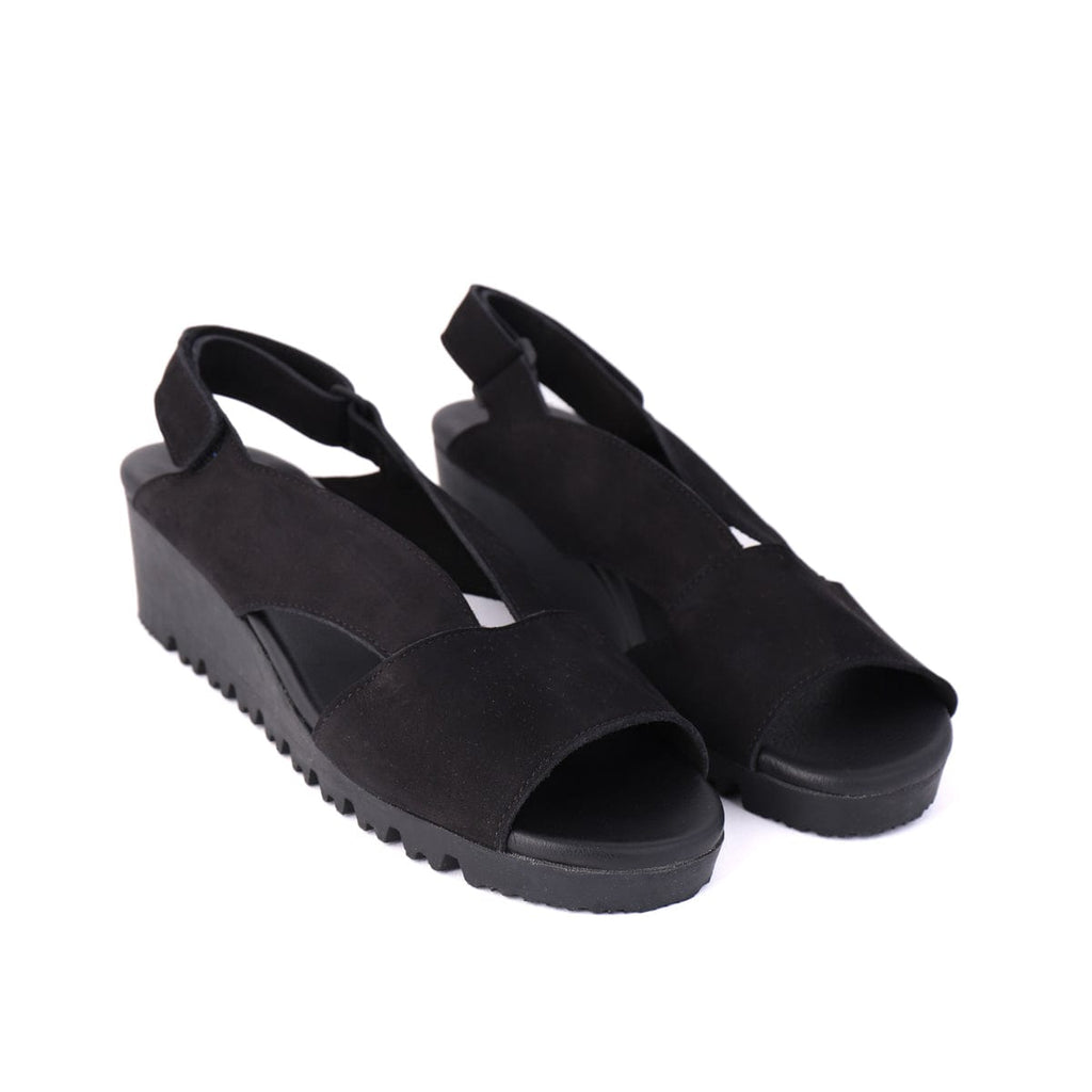 ARCHE LOW WEDGE SANDALS BALLYA Black Nubuck