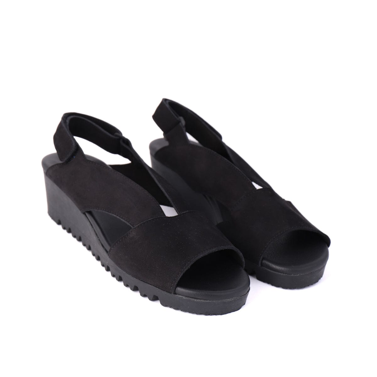 ARCHE LOW WEDGE SANDALS BALLYA Black Nubuck