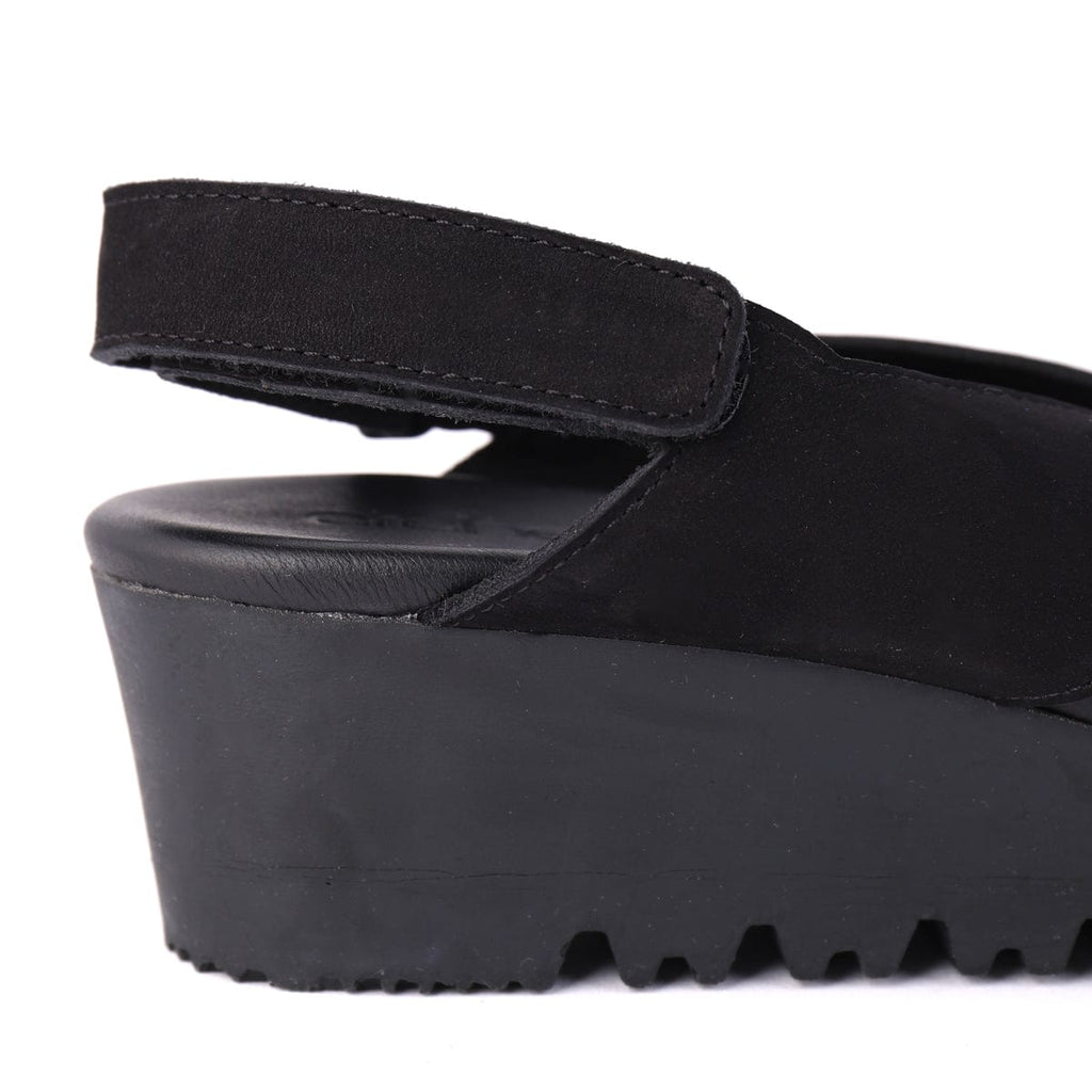 ARCHE LOW WEDGE SANDALS BALLYA Black Nubuck