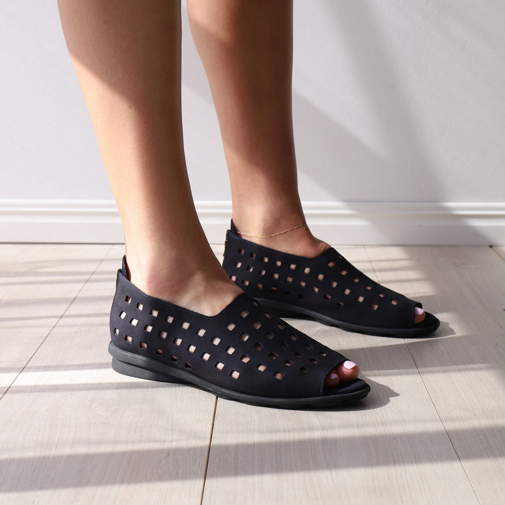 ARCHE TOE PEEPS - LOW DRICK Black Nubuck