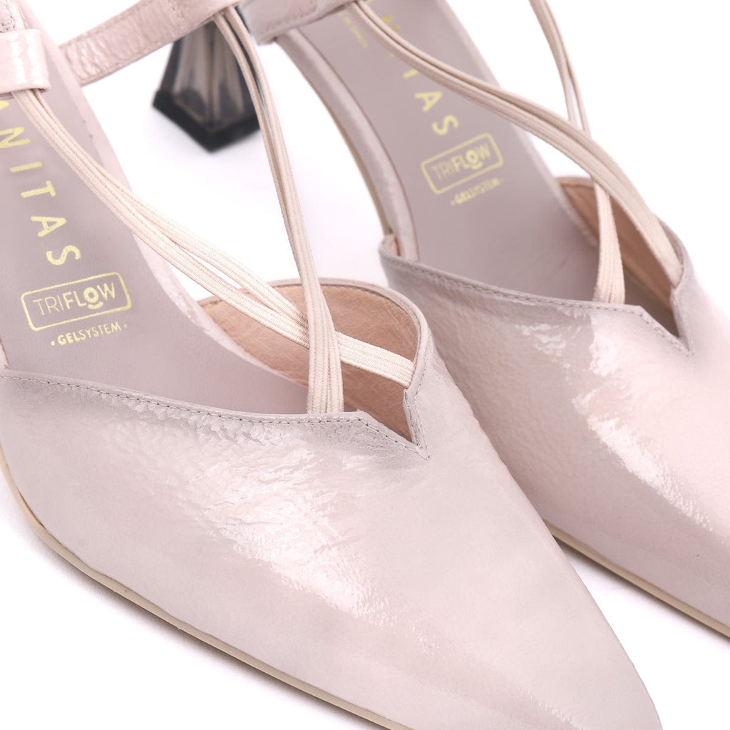 HISPANITAS SLING BACKS - MID SEAN Nude Patent