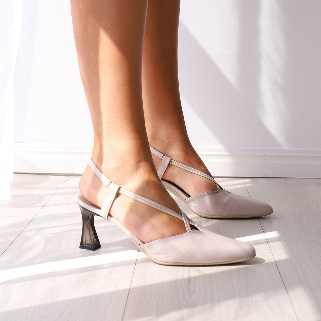 HISPANITAS SLING BACKS - MID SEAN Nude Patent