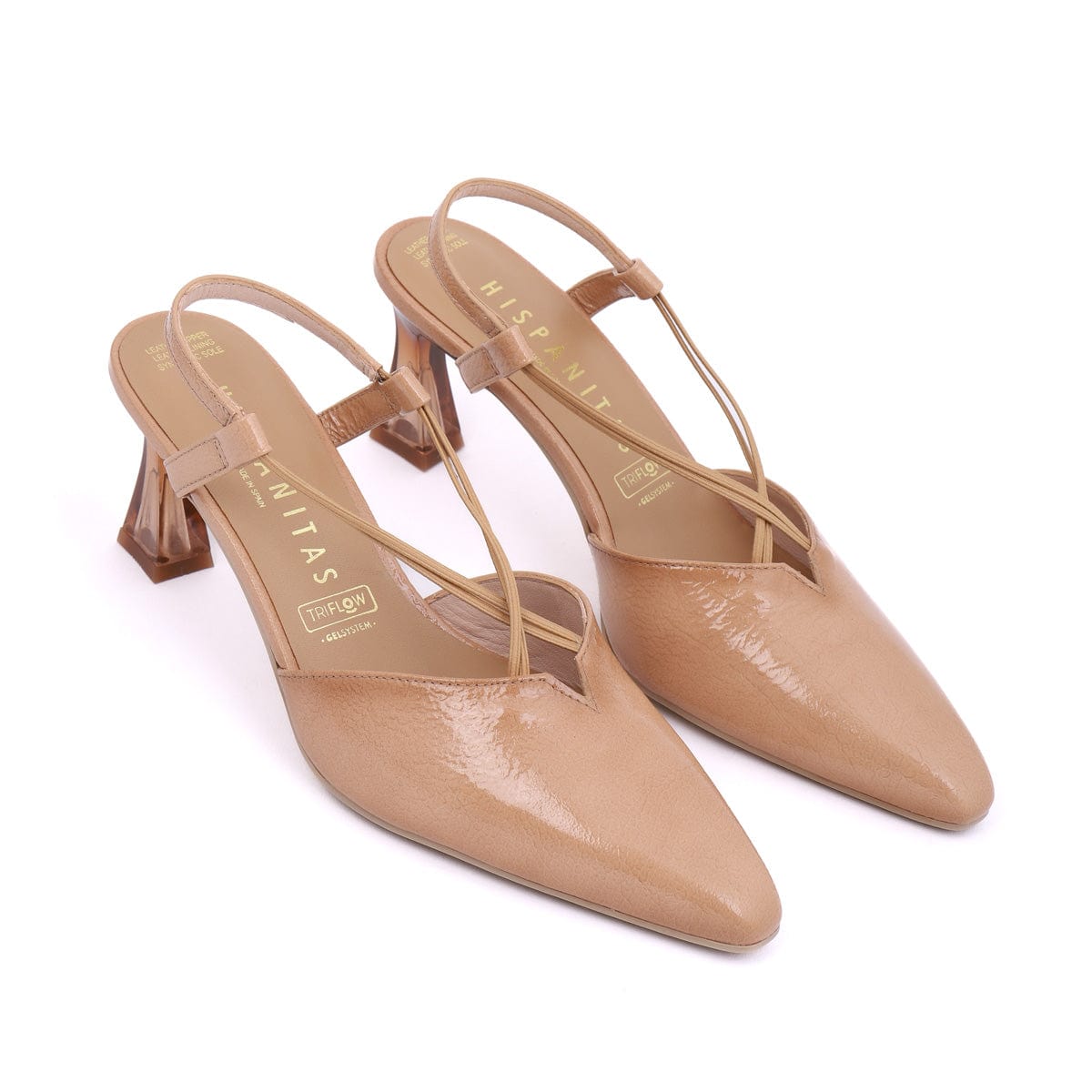 HISPANITAS SLING BACKS - MID SEAN Tan Patent