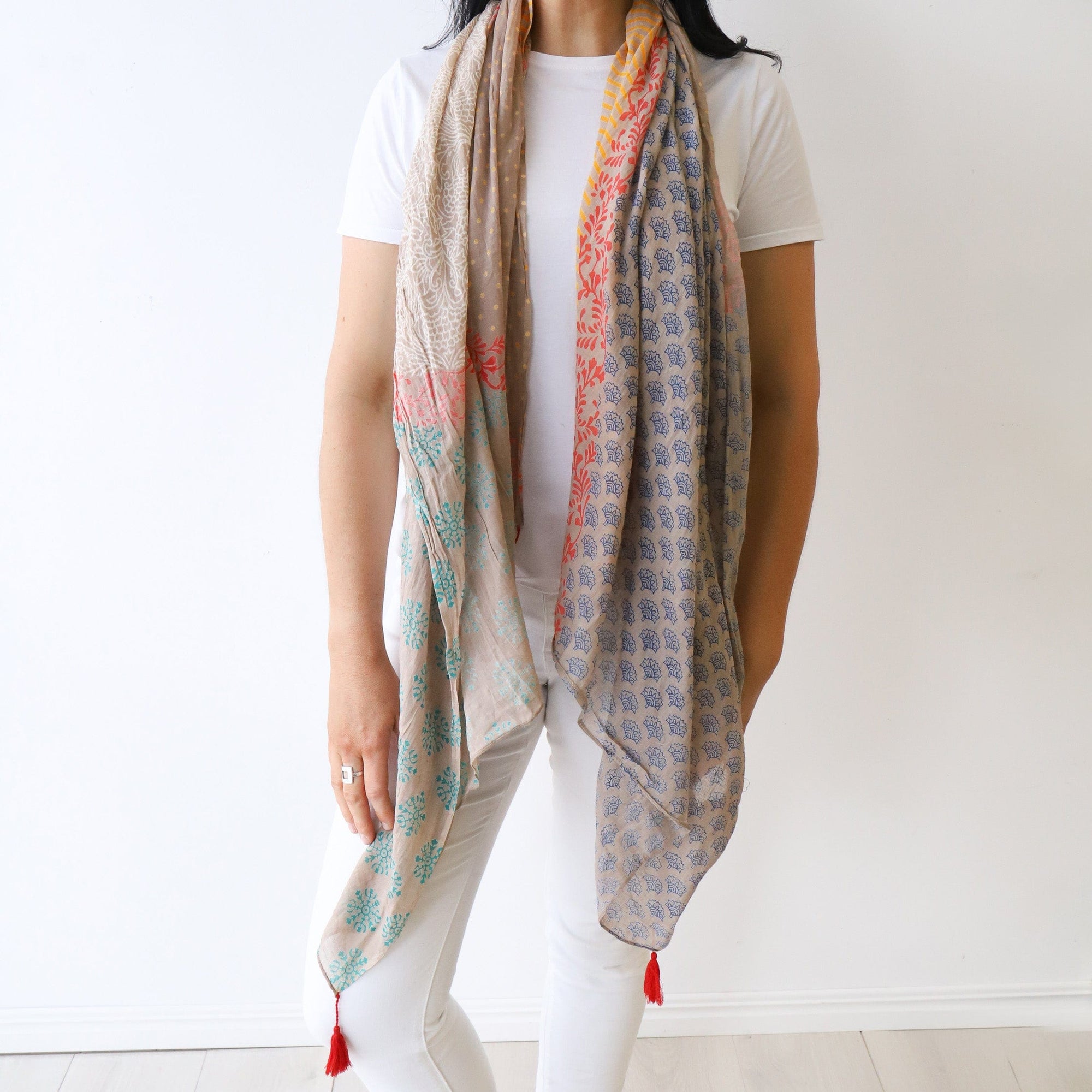 LEISURES ACCESSORIES SCARVES CARLIE Tan Multi