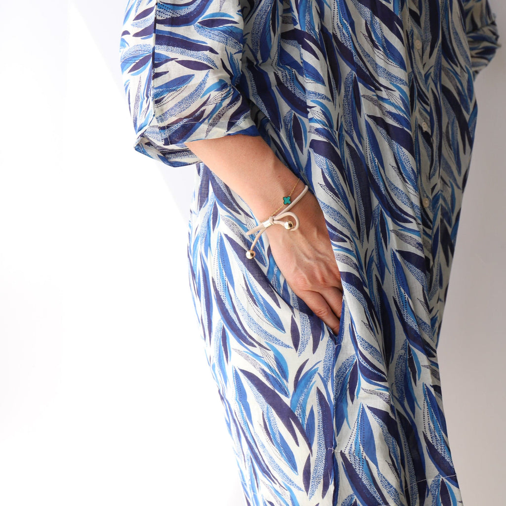 LEISURES ACCESSORIES SUMMER APPAREL CHRIS Blue Multi Leaf