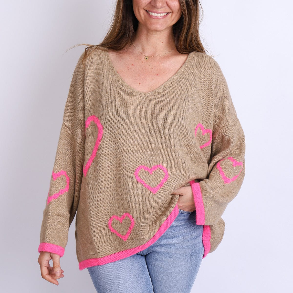 LEISURES ACCESSORIES WINTER APPAREL JIANA Camel and Pink