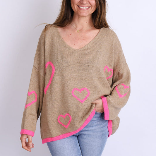 LEISURES ACCESSORIES WINTER APPAREL JIANA Camel and Pink