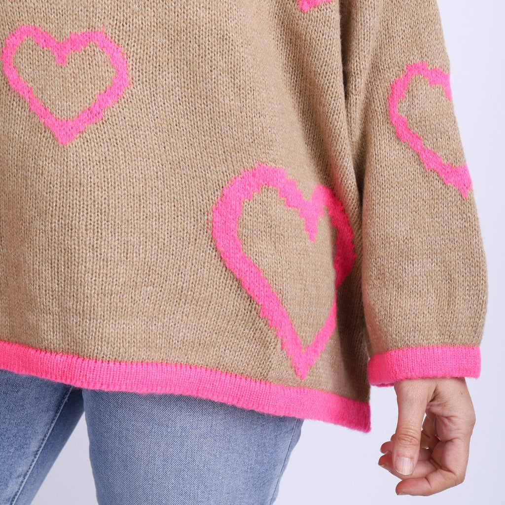 LEISURES ACCESSORIES WINTER APPAREL JIANA Camel and Pink