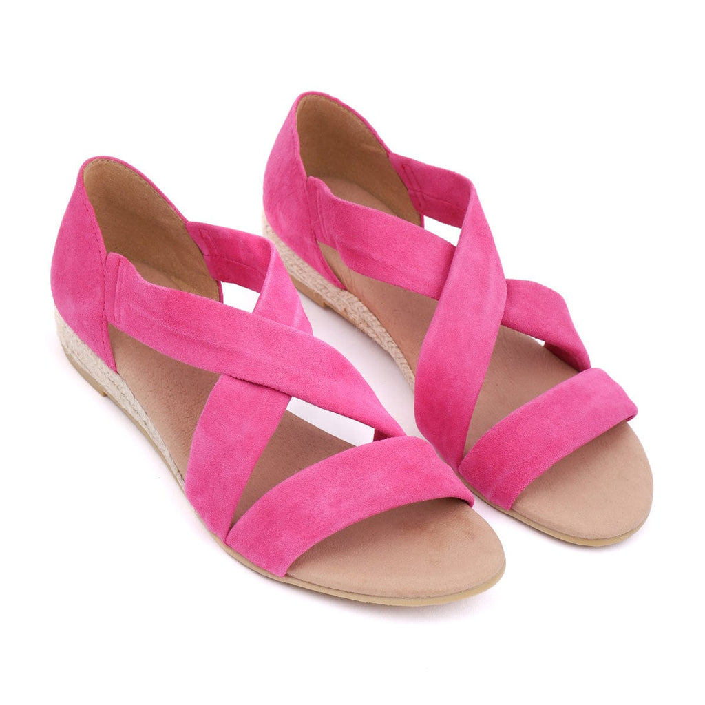 LEISURES FLAT SANDALS HOLLIE Fuschia Suede