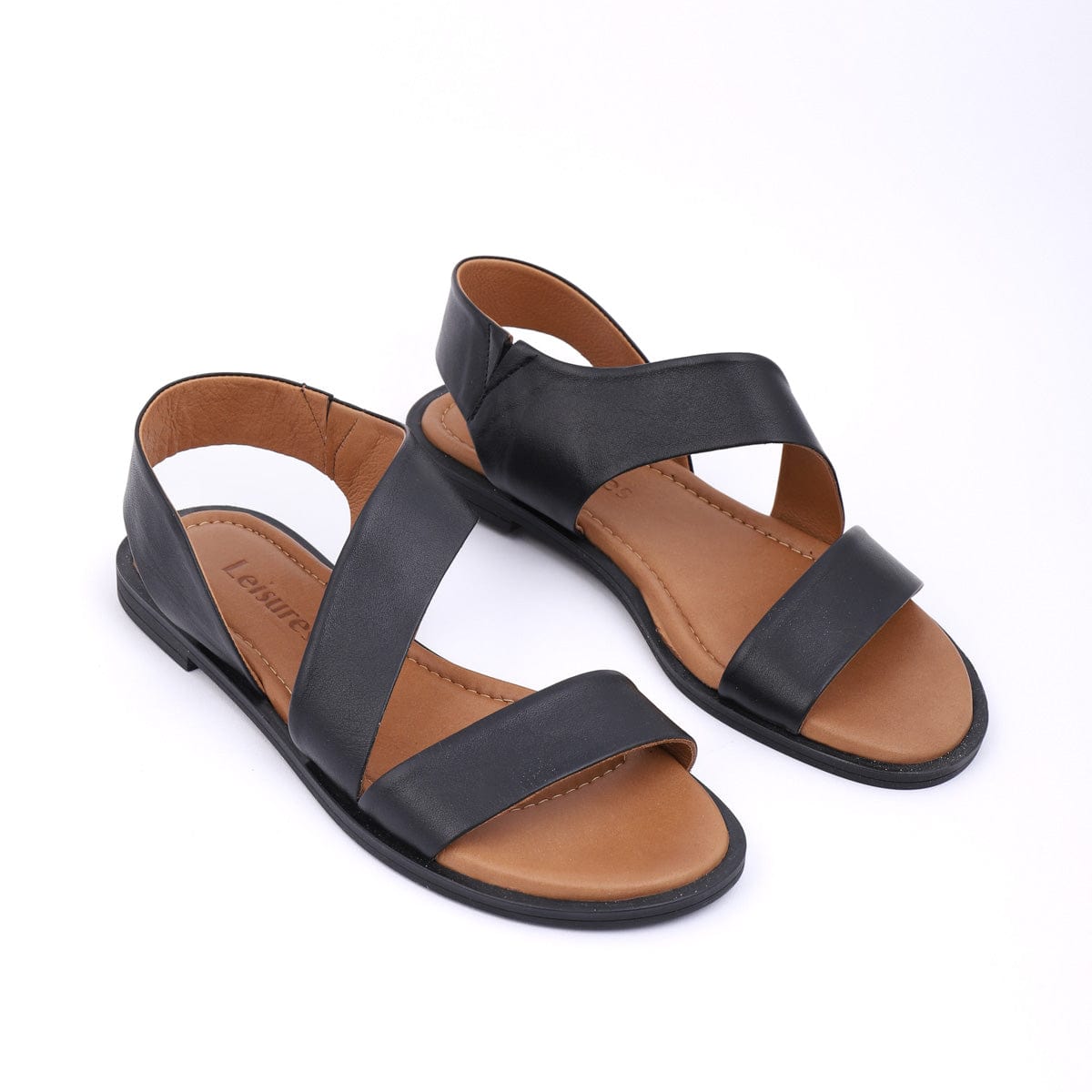 LEISURES FLAT SANDALS RENNA Black