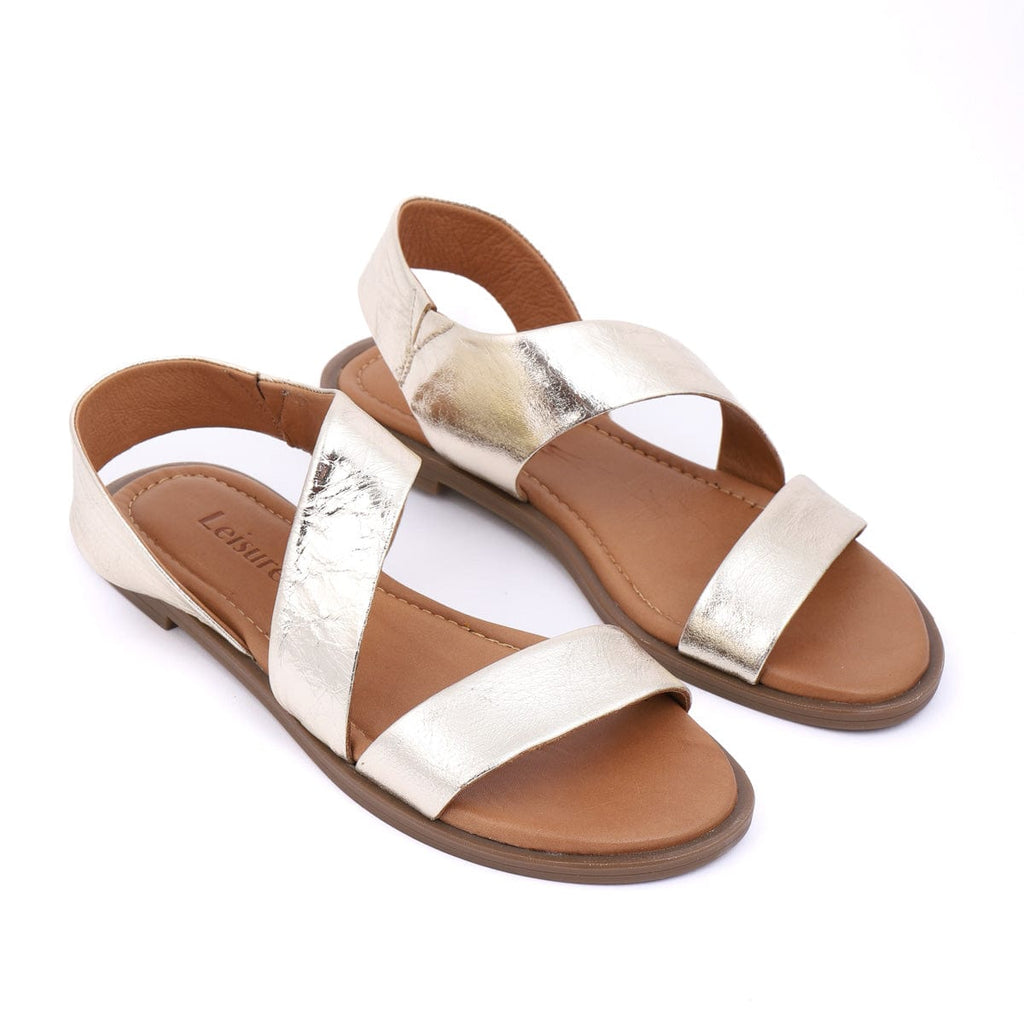 LEISURES FLAT SANDALS RENNA Gold