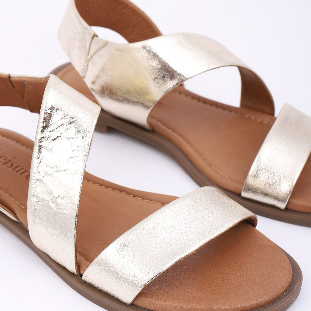 LEISURES FLAT SANDALS RENNA Gold