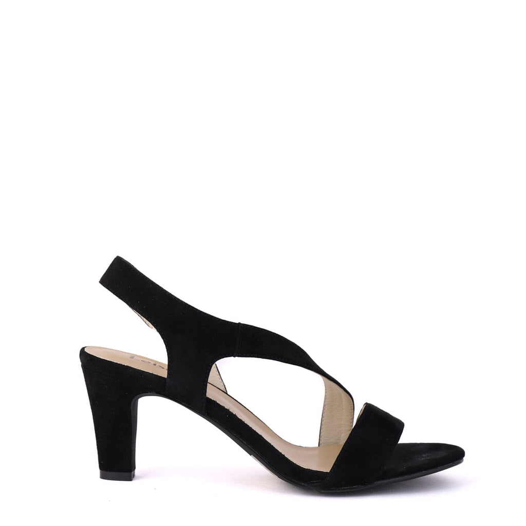 LEISURES HIGH HEELED SANDALS REON Black Suede