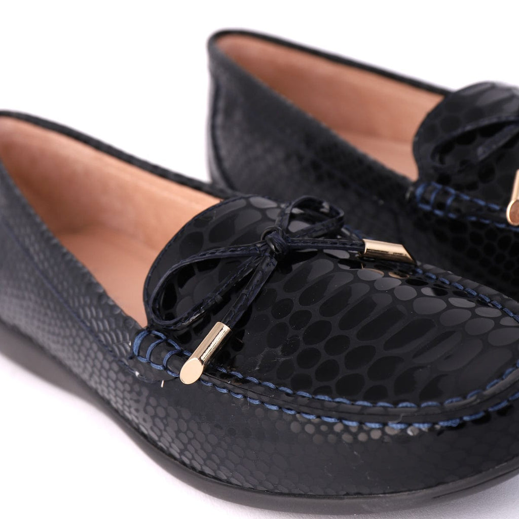 LEISURES LOAFERS ERIN Navy Croc Patent