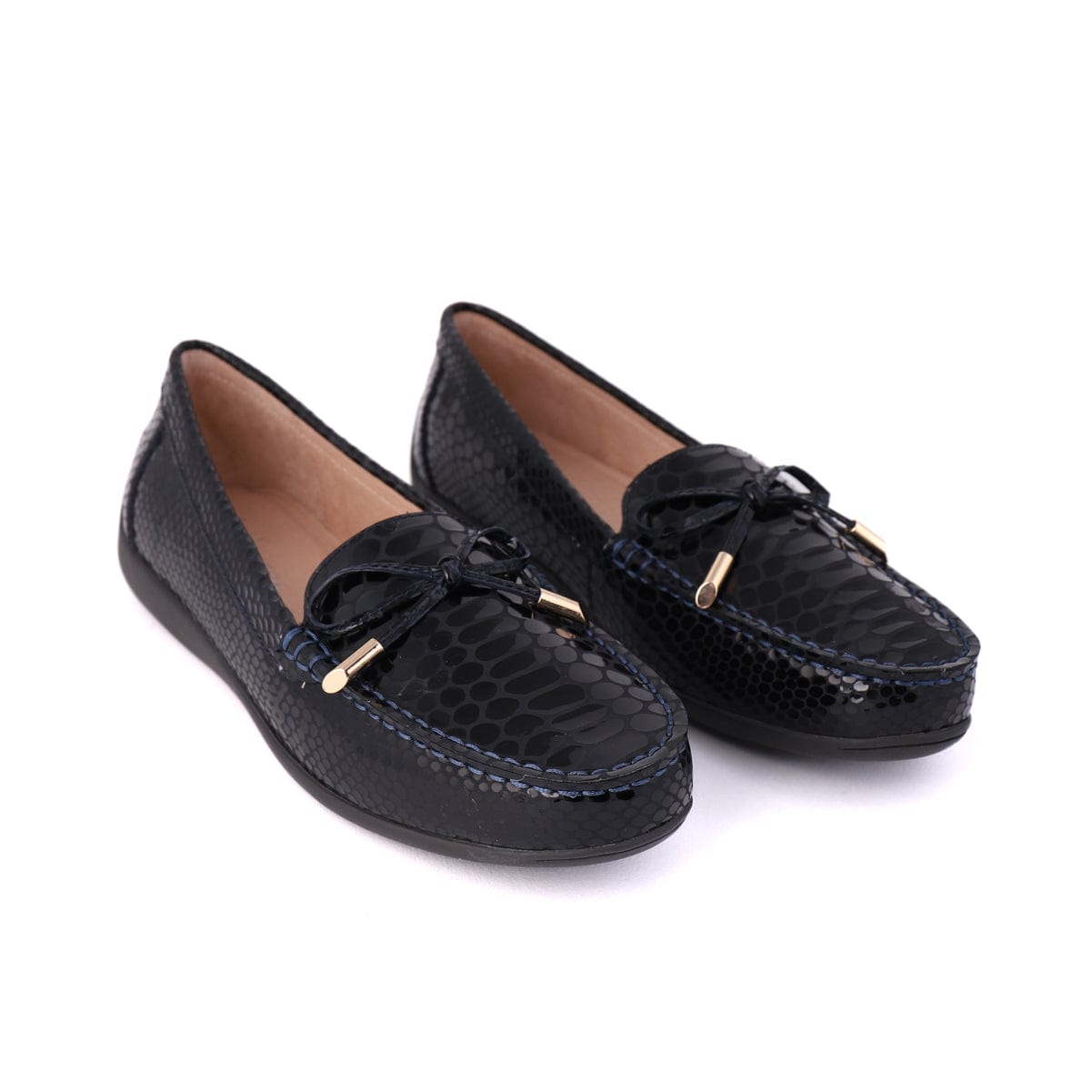 LEISURES LOAFERS ERIN Navy Croc Patent