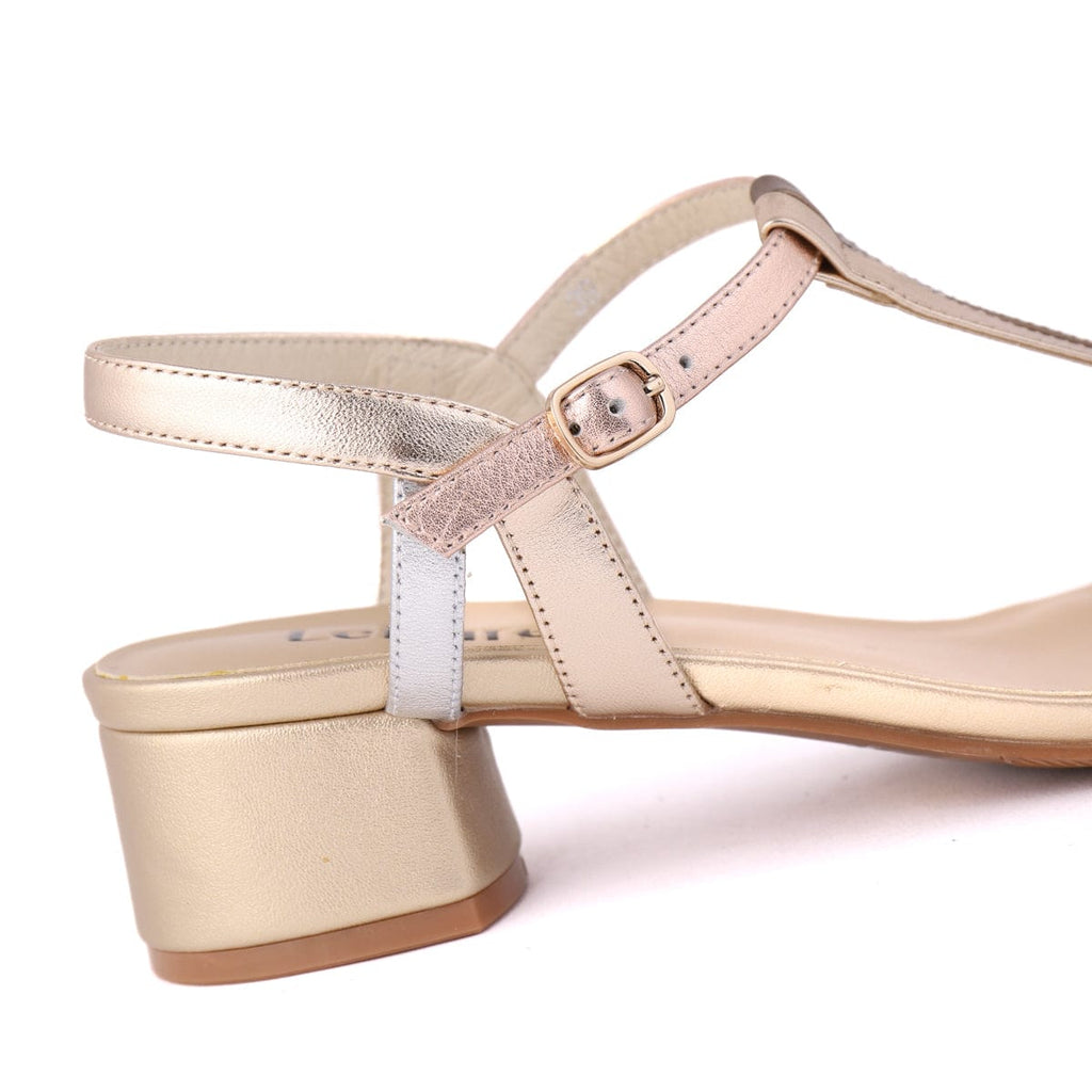 LEISURES LOW HEELED SANDALS REEDY Metallic Multi