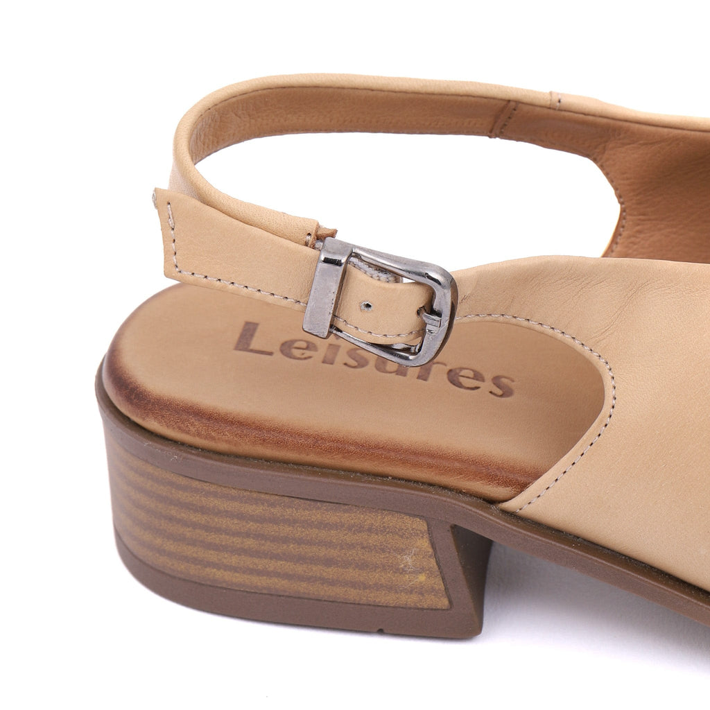 LEISURES LOW HEELED SANDALS RITA Camel