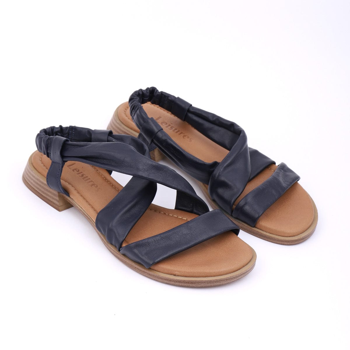 LEISURES LOW HEELED SANDALS ROCHELLE Navy
