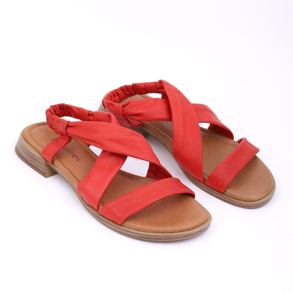 LEISURES LOW HEELED SANDALS ROCHELLE Red