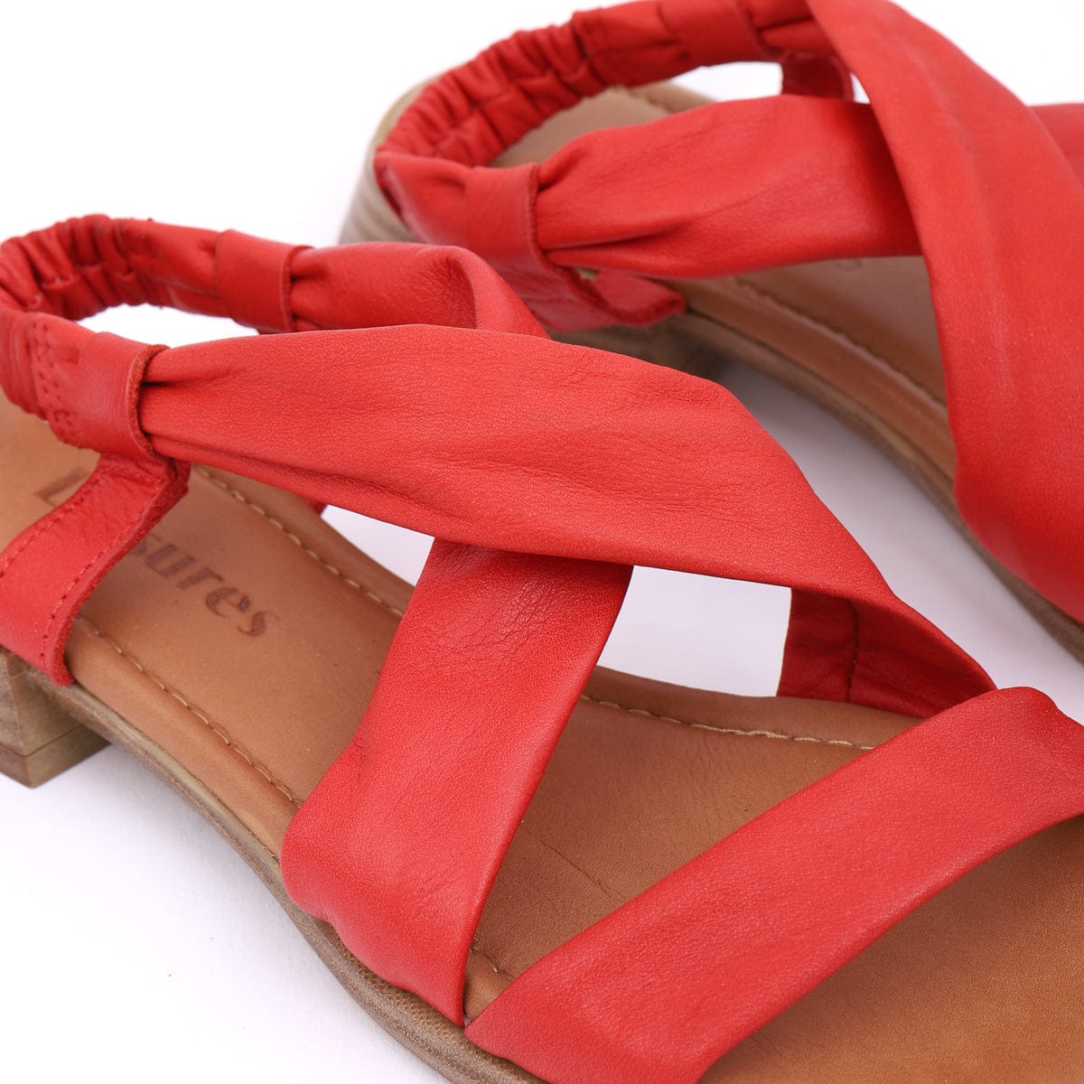 LEISURES LOW HEELED SANDALS ROCHELLE Red