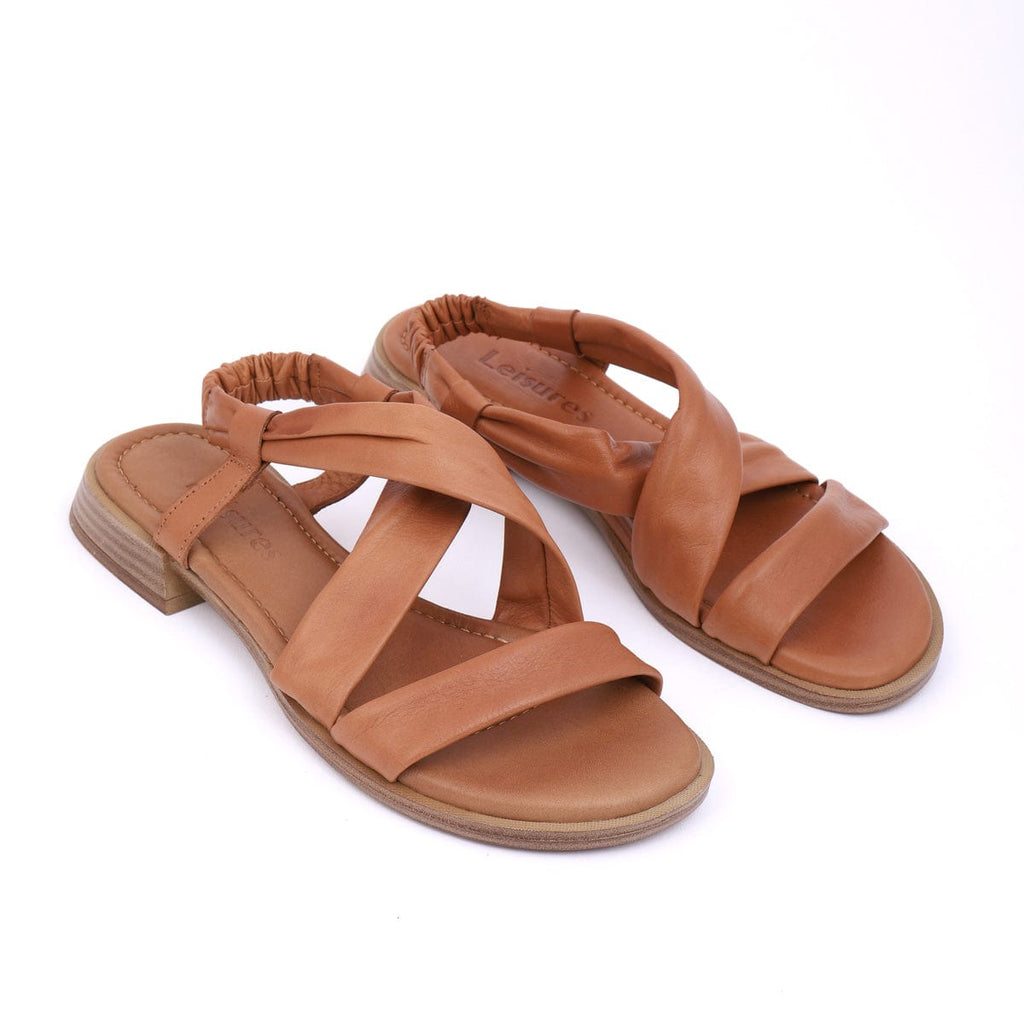 LEISURES LOW HEELED SANDALS ROCHELLE Tan