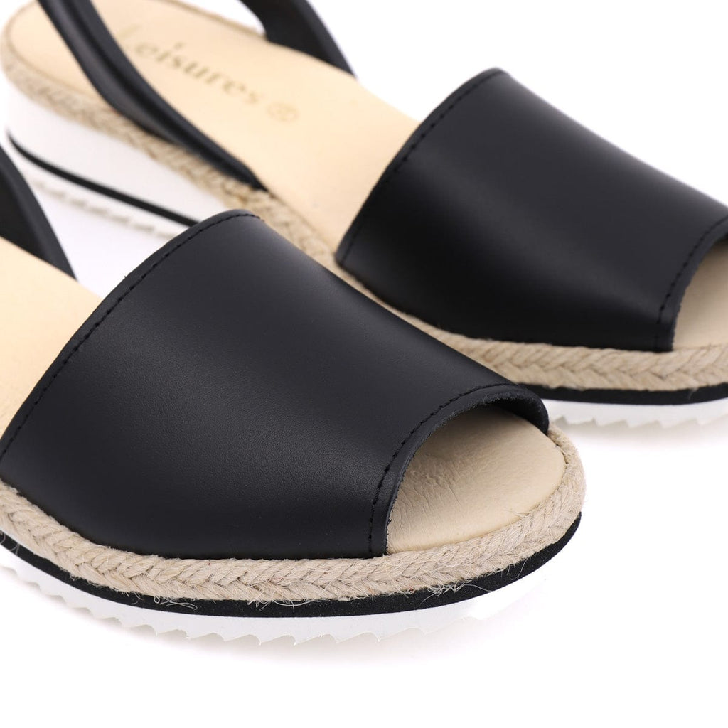 LEISURES LOW WEDGE SANDALS ROSEY Black