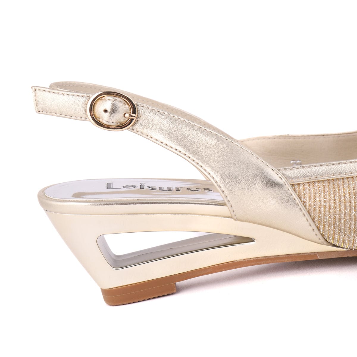 LEISURES SLING BACKS ELLO Gold Shimmer