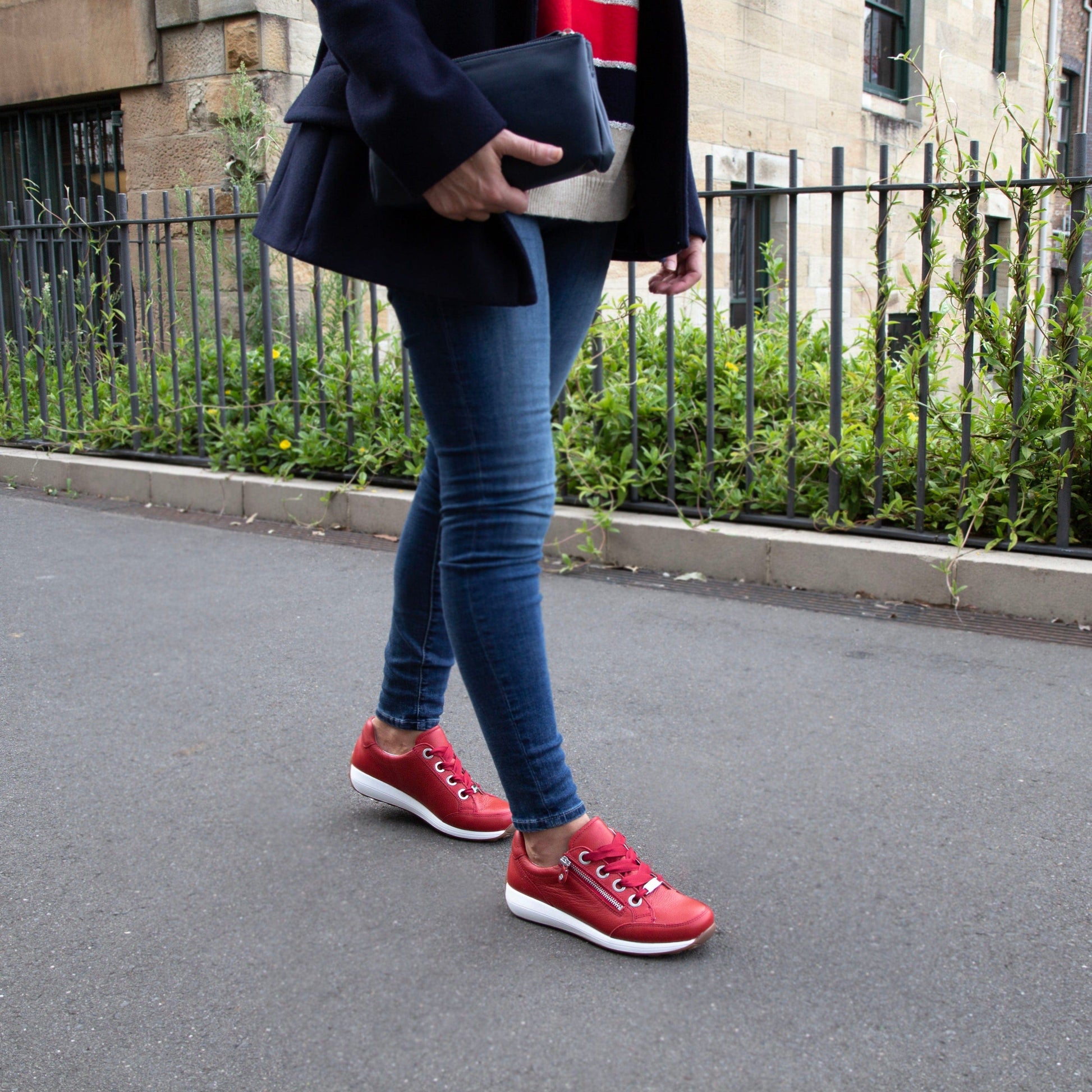 Jeans Cool Red Sneakers Outfit Red Sneakers New Arrivals