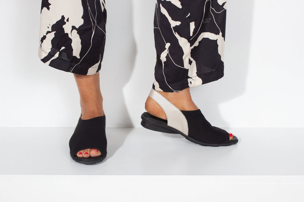 ARCHE TOE PEEPS - LOW DAJAC Black And Beige