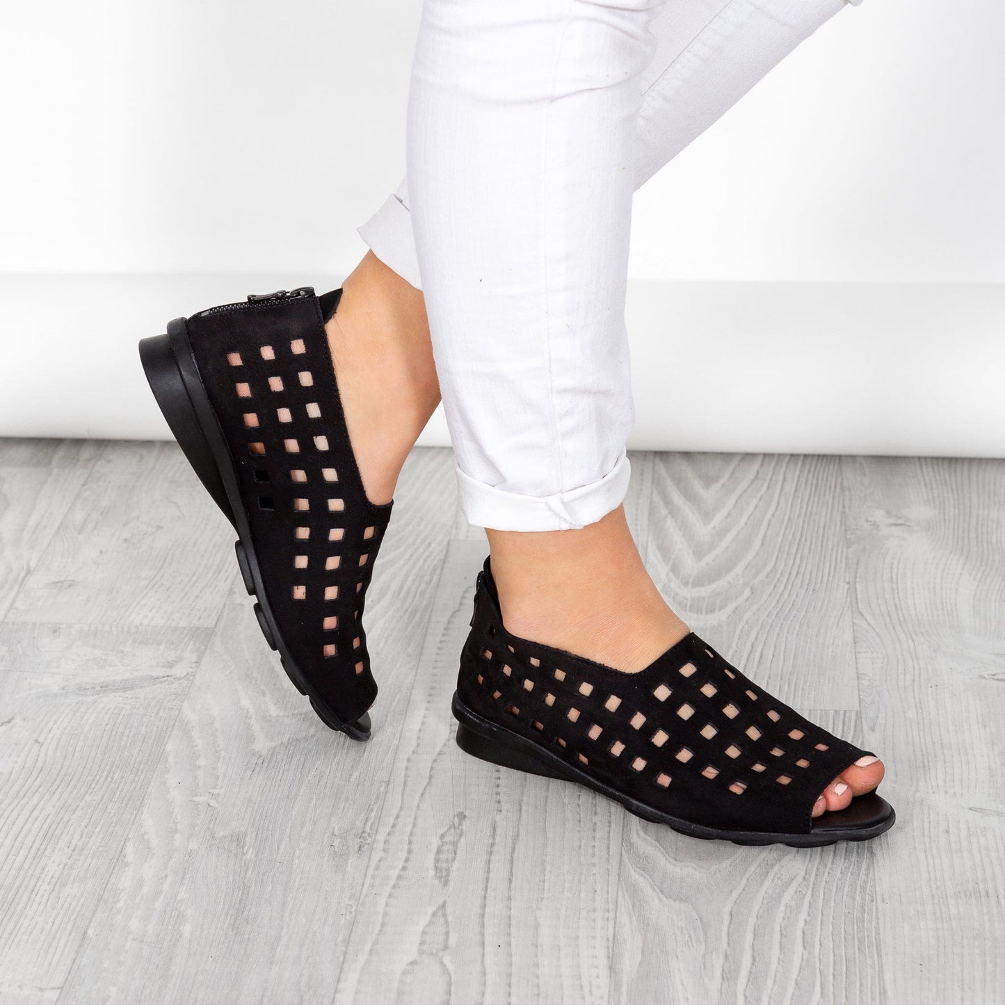 ARCHE TOE PEEPS - LOW DRICK Black Nubuck