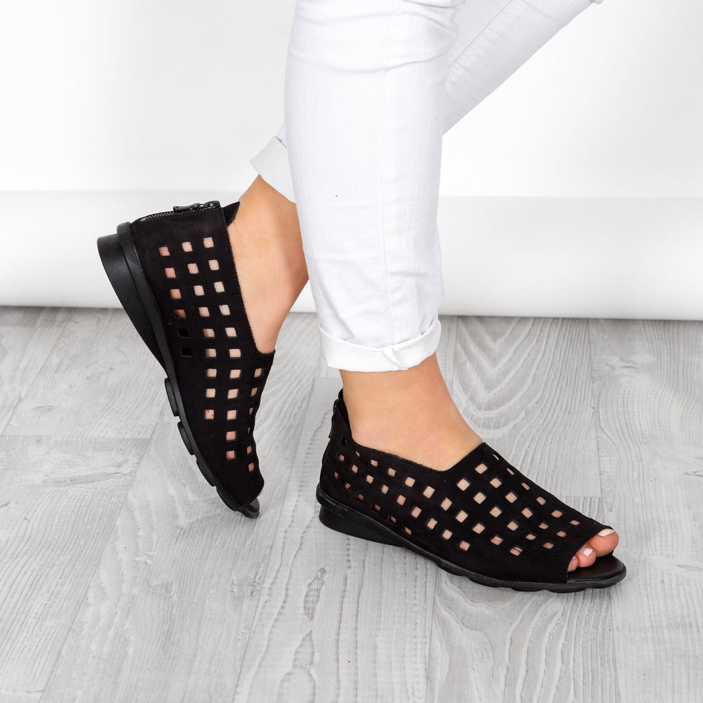ARCHE TOE PEEPS - LOW DRICK Black Nubuck
