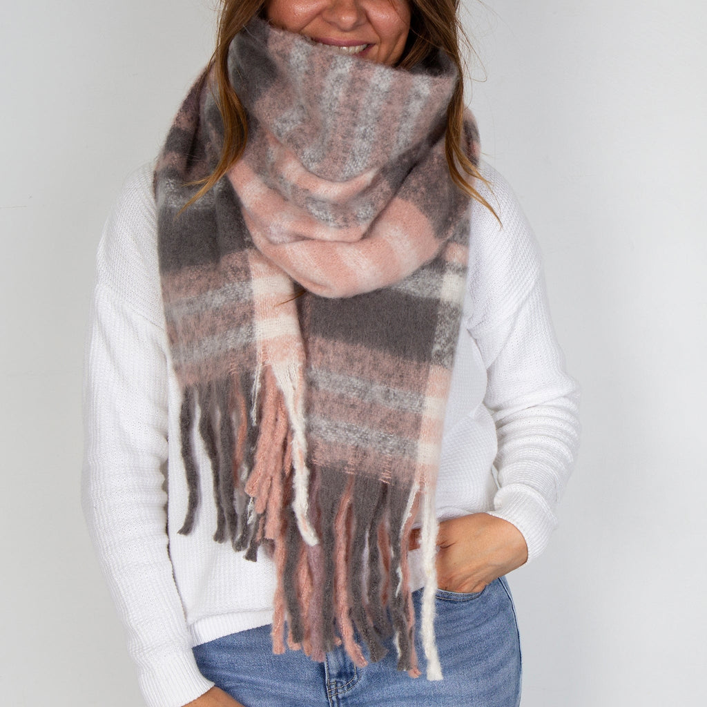 LEISURES ACCESSORIES SCARVES CURTIS Pink/Grey