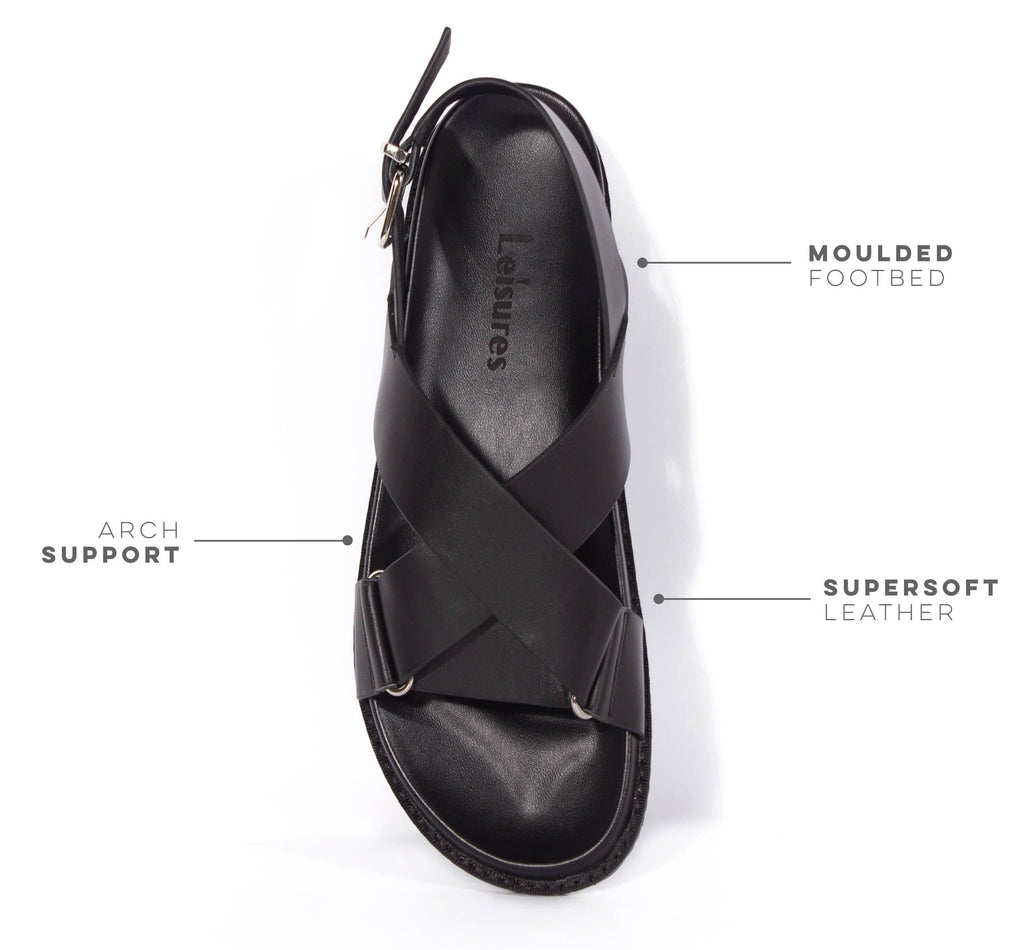 LEISURES FLAT SANDALS RAE Black