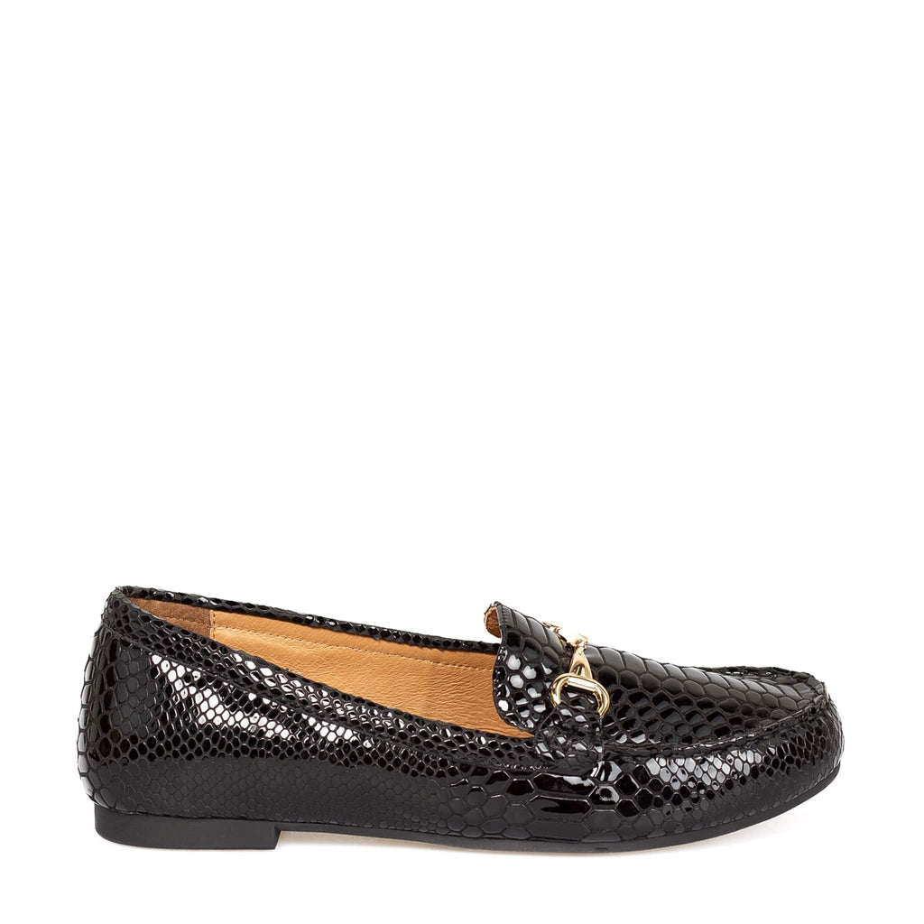 LEISURES LOAFERS ROMEO Black Patent Croc