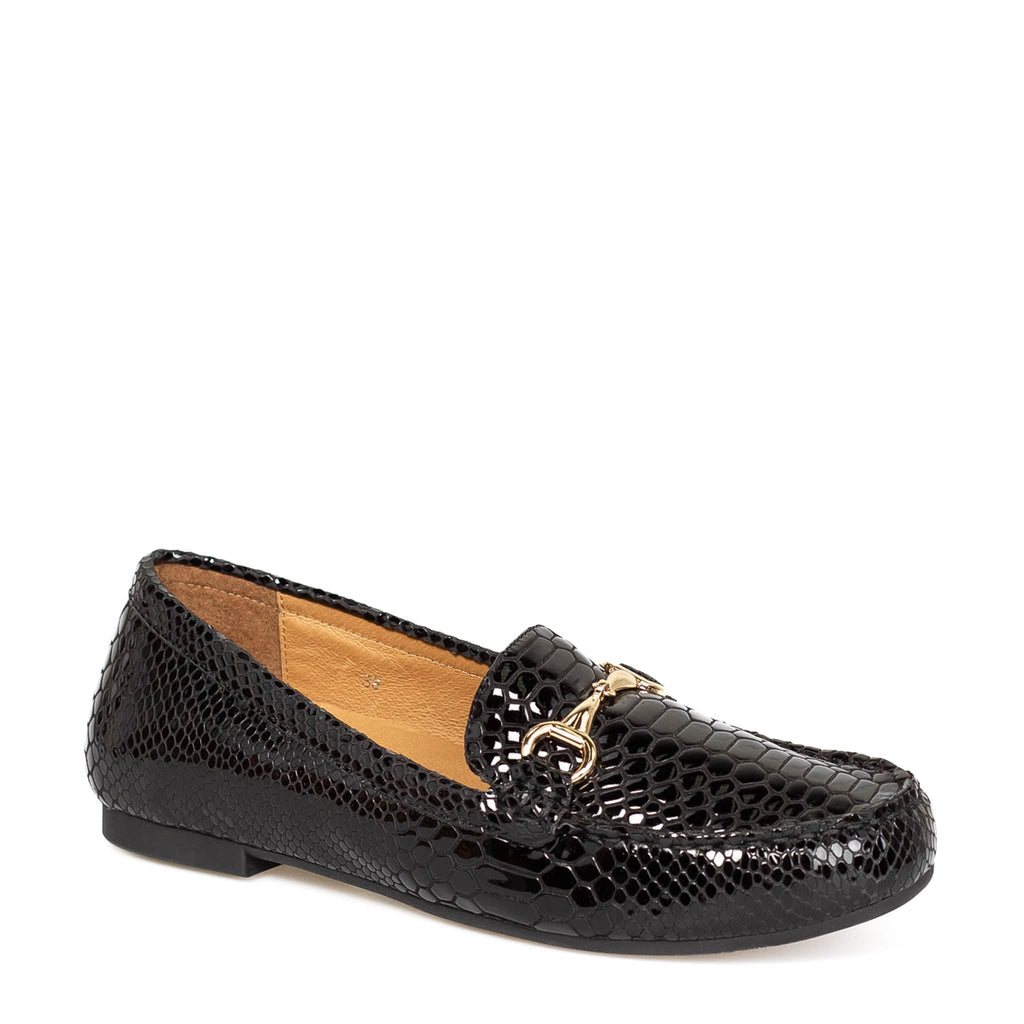 LEISURES LOAFERS ROMEO Black Patent Croc