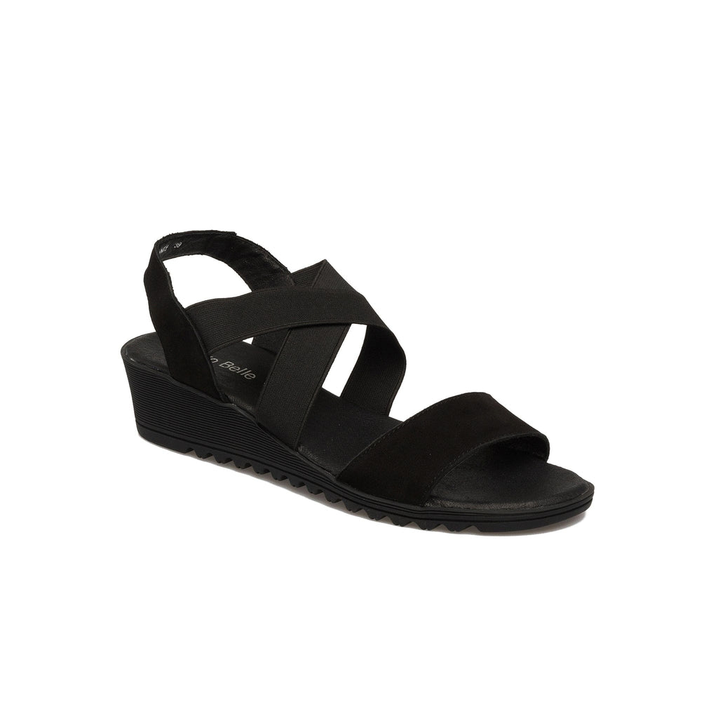 LEISURES LOW WEDGES HENRY Black Nubuck